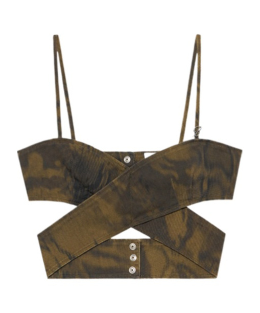 Blumarine Printed Cross Blouse In Green