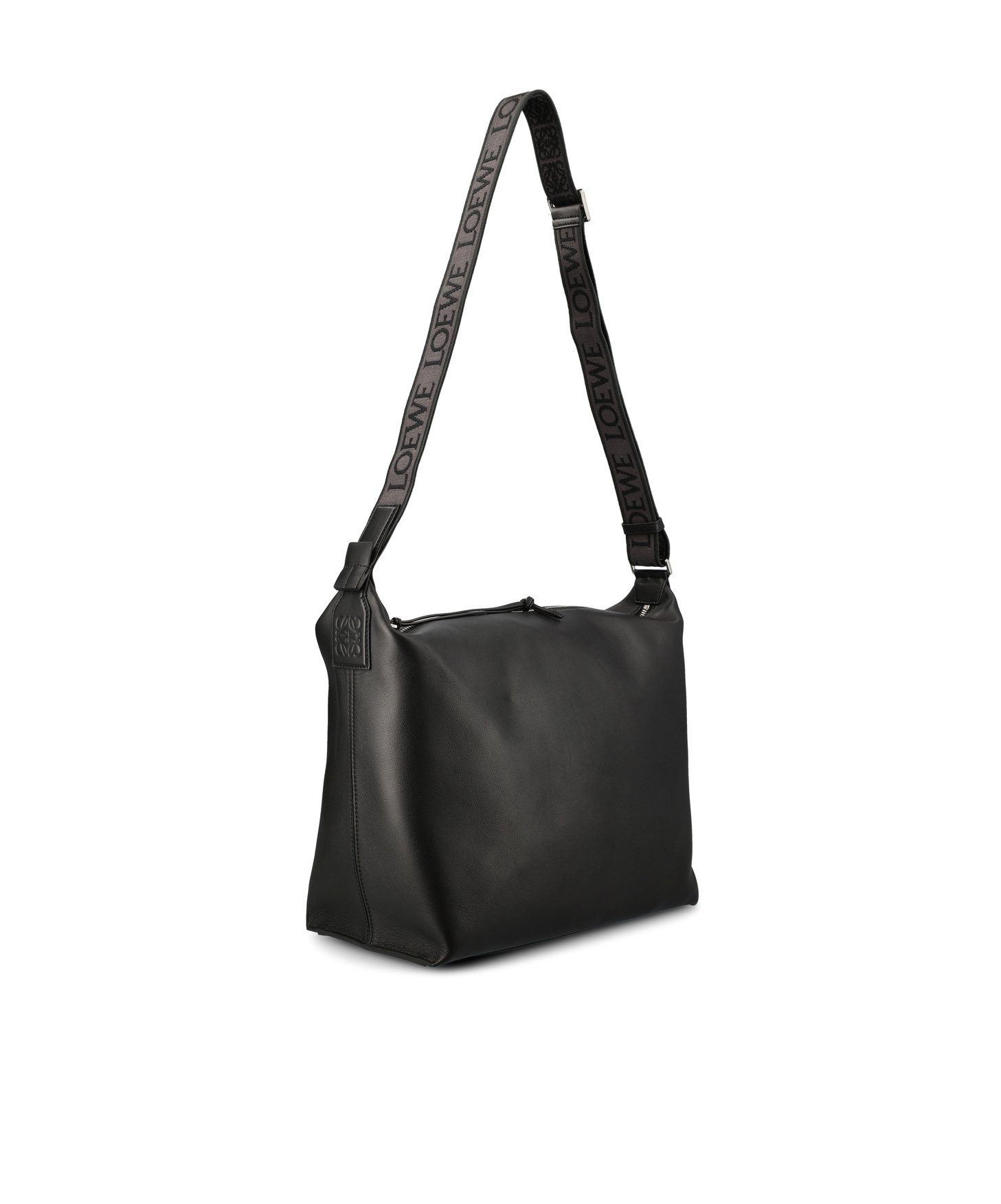 Loewe Cubi Leather Messenger Bag In Black