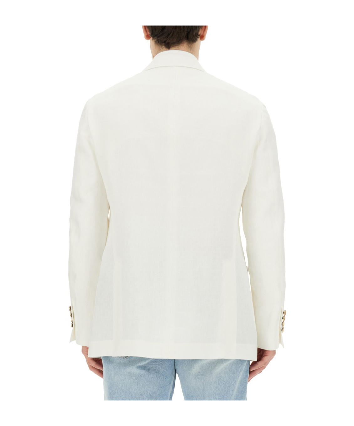 Brunello Cucinelli Linen Single-breasted Blazer Jacket In White