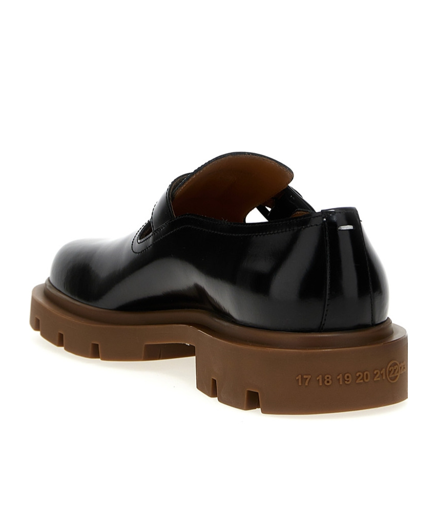 Maison Margiela Leather Monk Shoes In Black