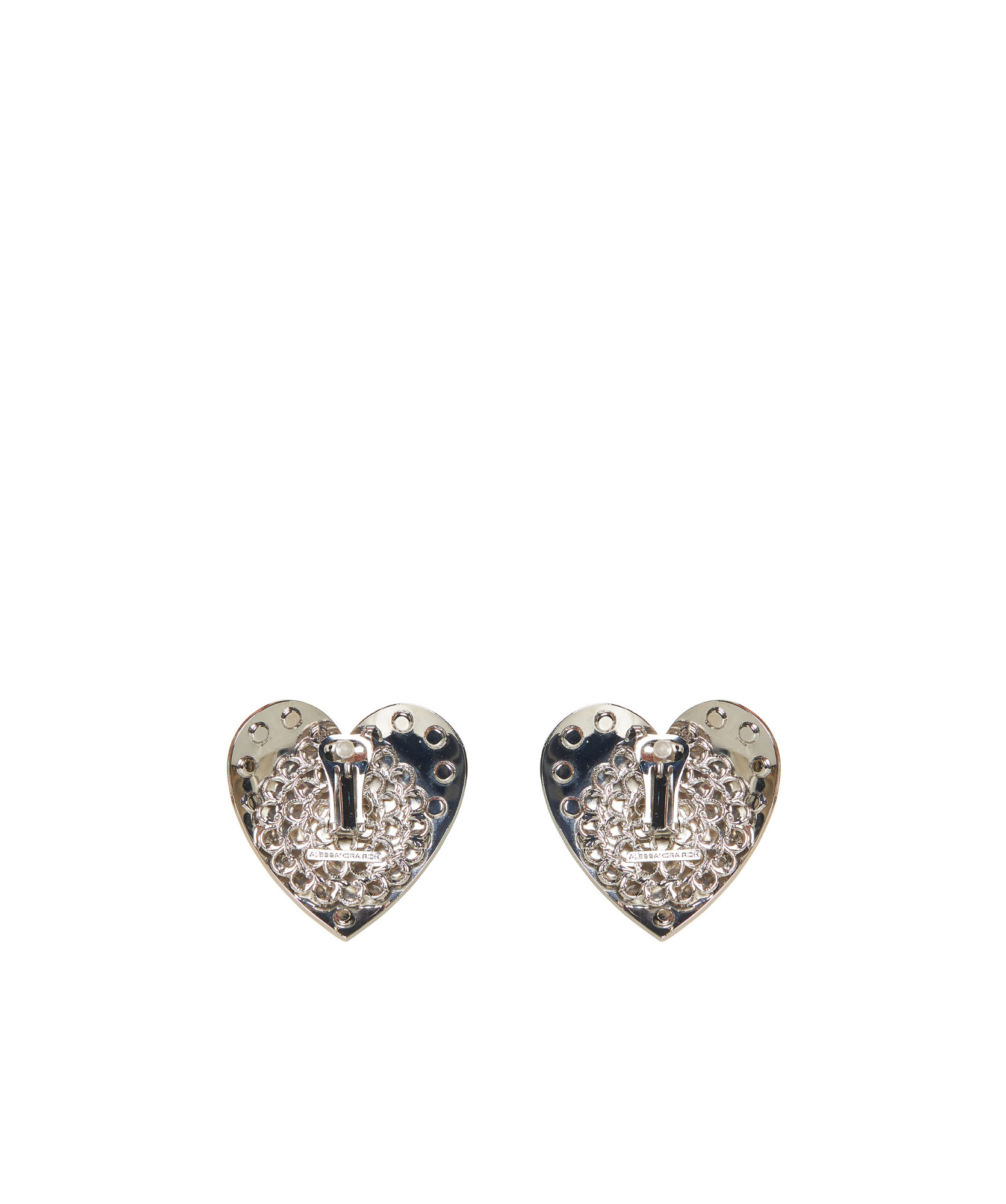 Alessandra Rich Heart Crystal Earrings In Yellow