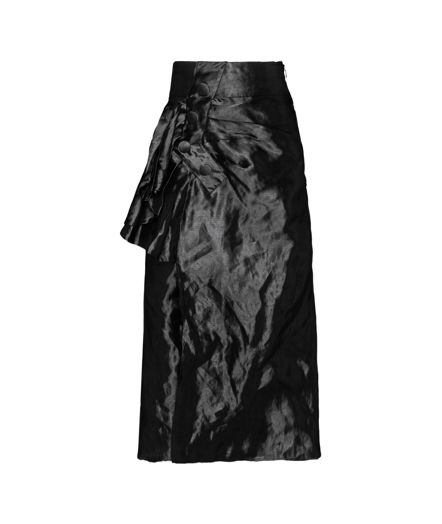 Maison Margiela Asimmetryc Longuette Skirt With Bows In Black