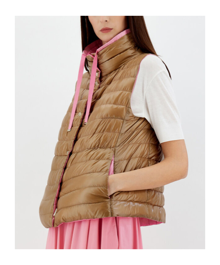 Herno Reversible Sleeveless Jacket In Nylon Ultralight In Pink