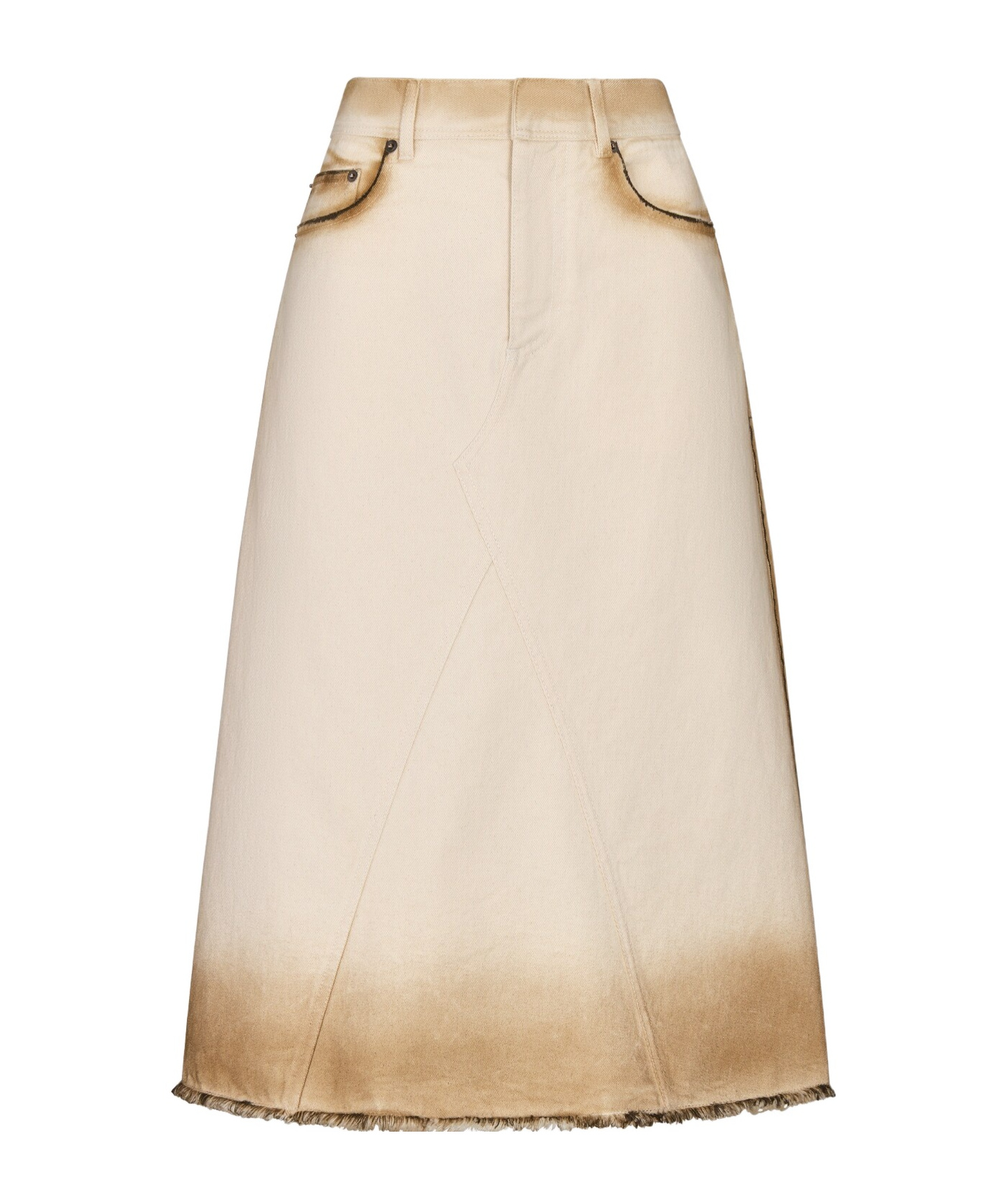 Dior Horn Medium Length Skirt In Nude