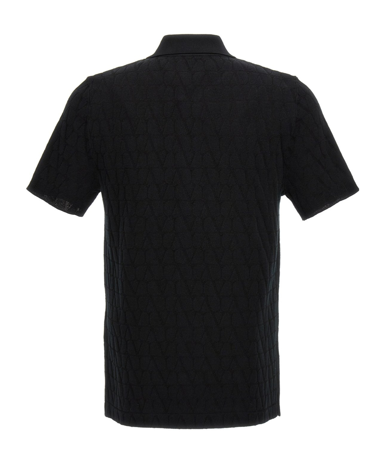 Valentino Black Toile Iconographe Polo In Black