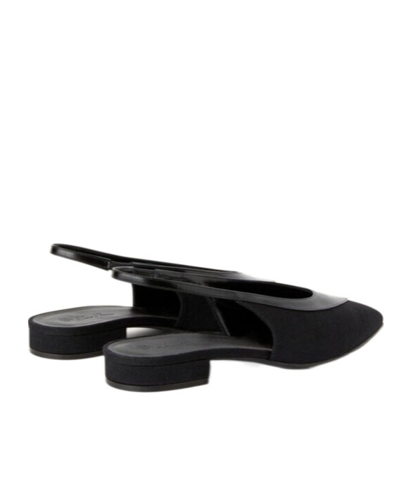 Shop Loro Piana Exposed Heel Flat Shoes In Black