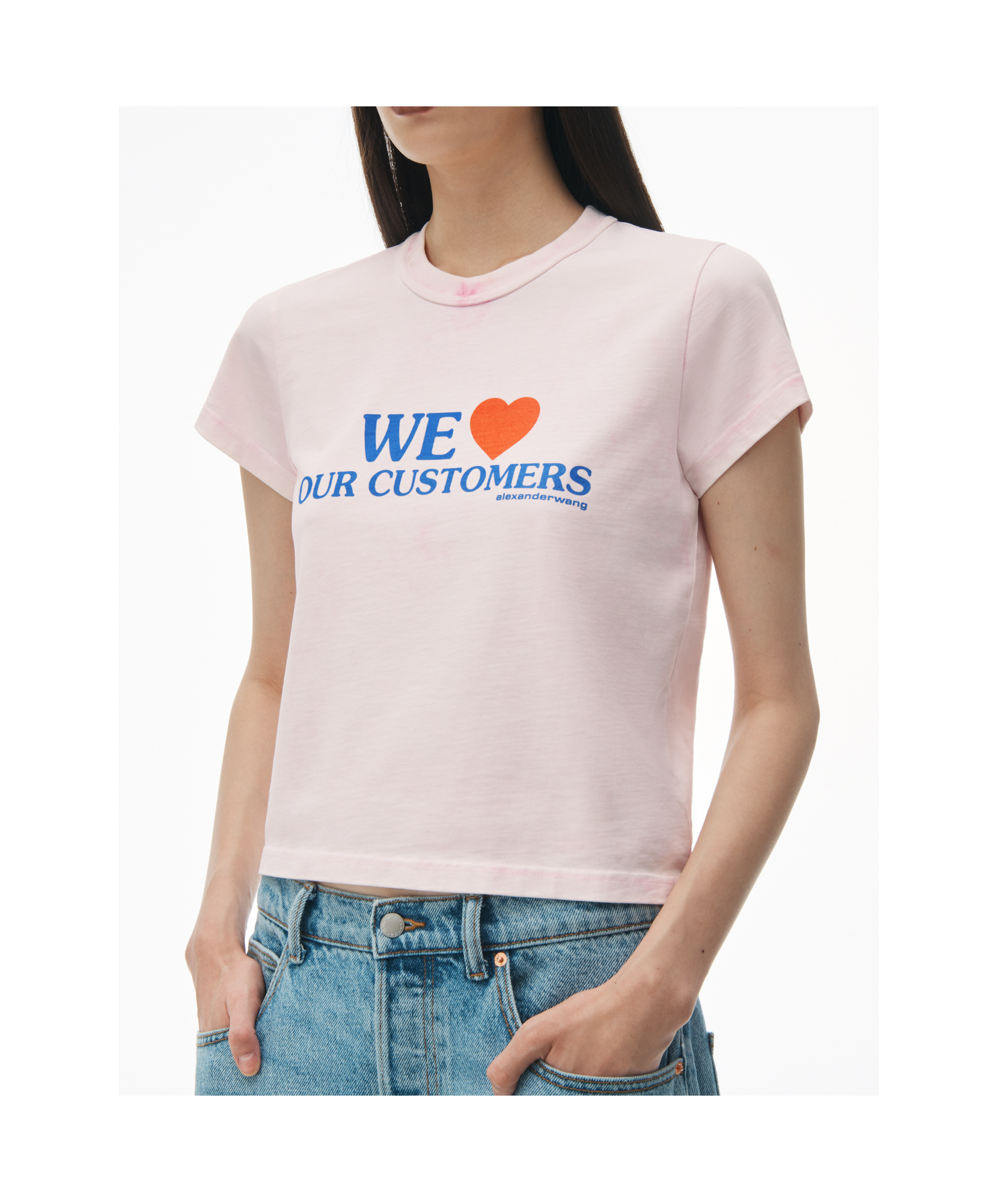 ALEXANDER WANG ALEXANDER WANG LOVE OUR CUSTOMERS SHRUNKEN T-SHIRT