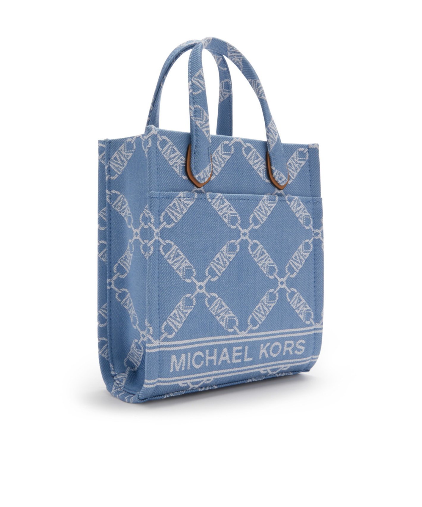 Shop Michael Kors Gigi Extra Small Denim Tote Bag In Blue