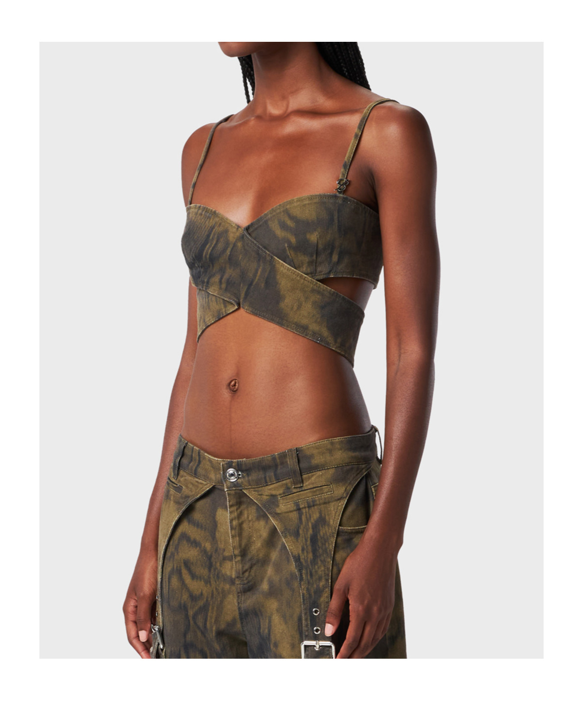 Blumarine Printed Cross Blouse In Green