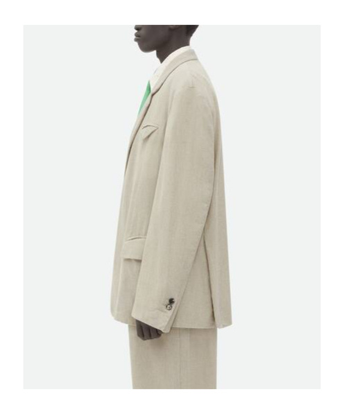 Bottega Veneta Long-sleeved Lapel Jacket In White