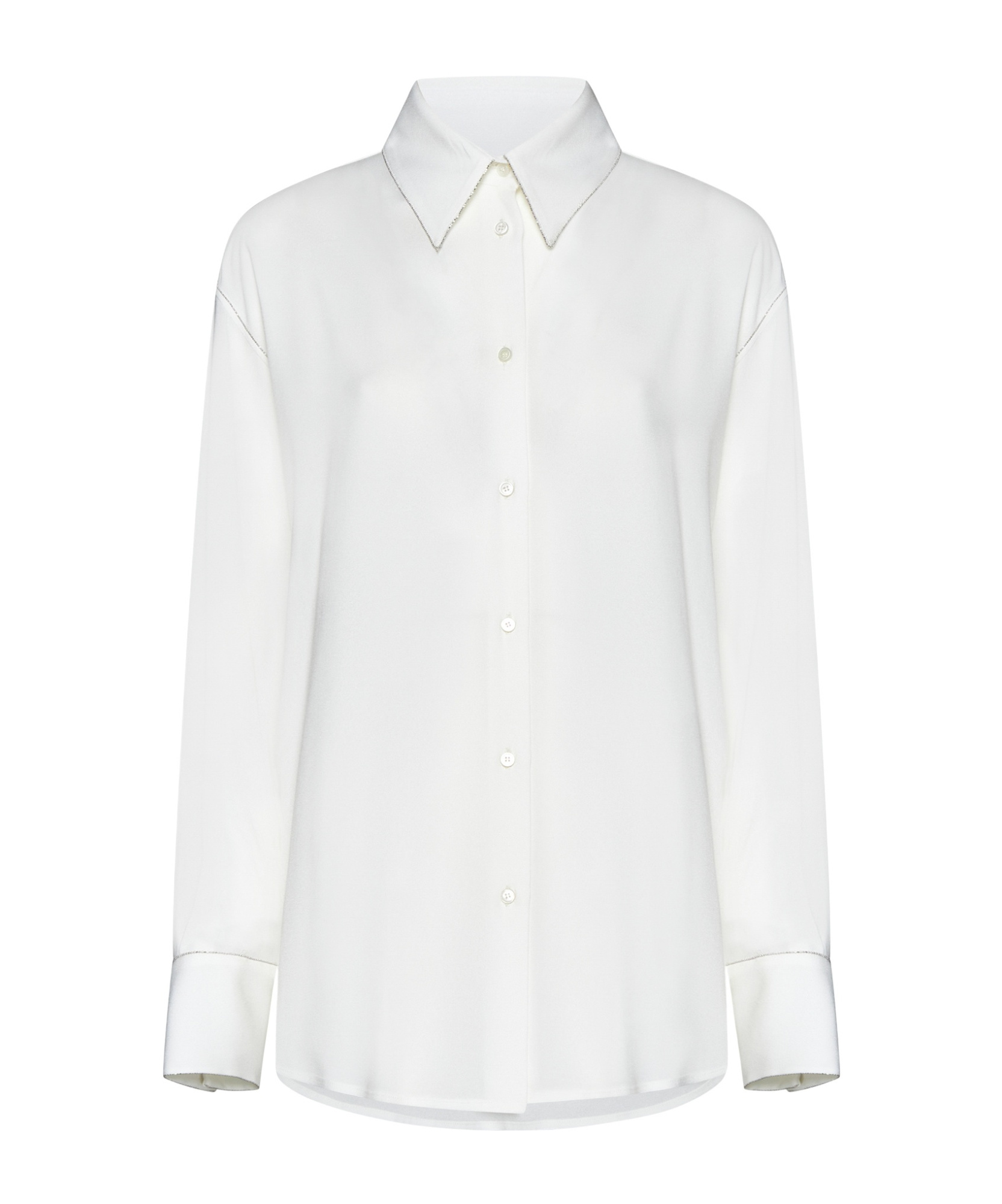 Fabiana Filippi Button-up Georgette Shirt In White
