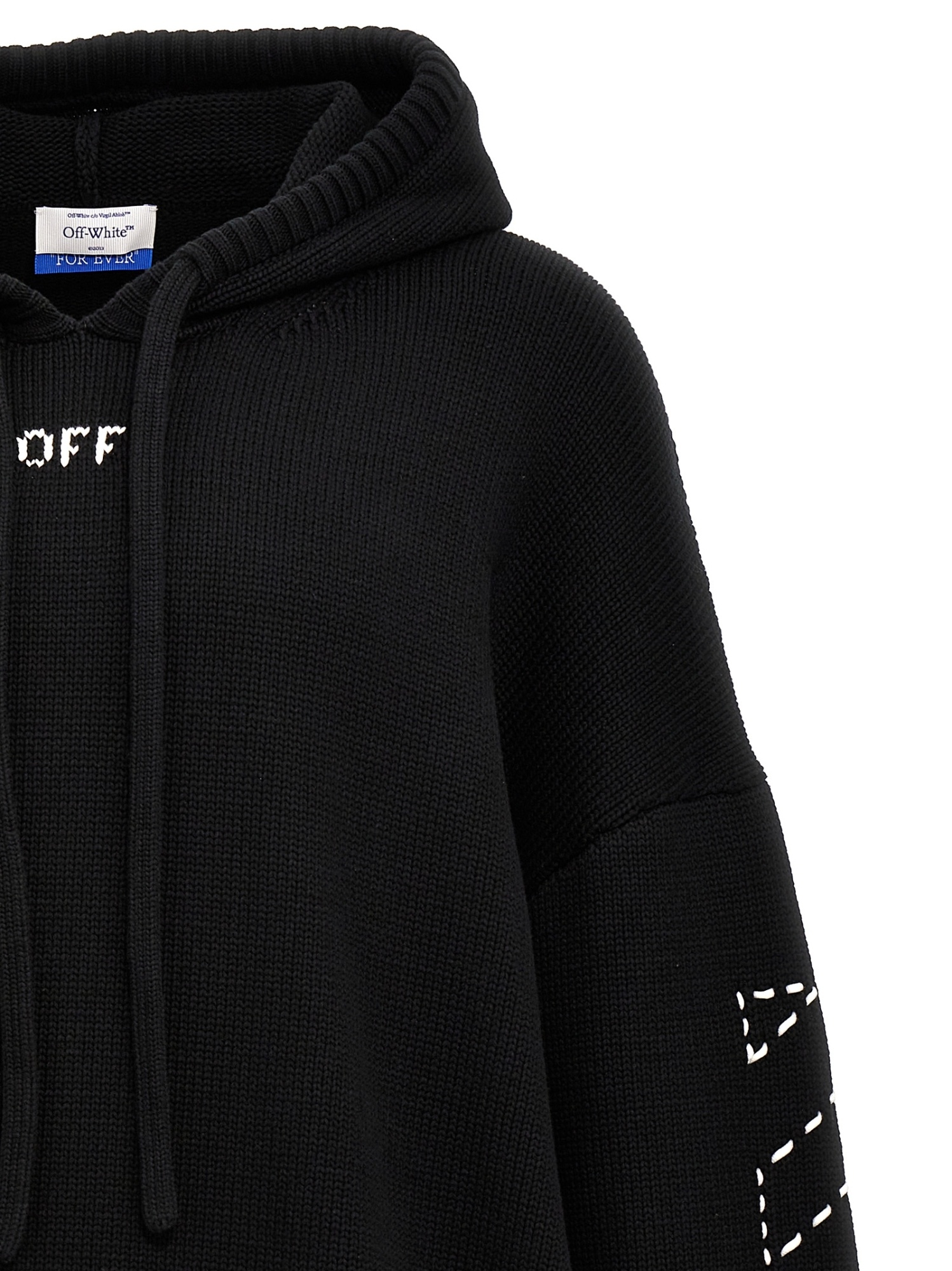Off-white Off White 'stitch Arr Diags' Hooded Sweater In Black