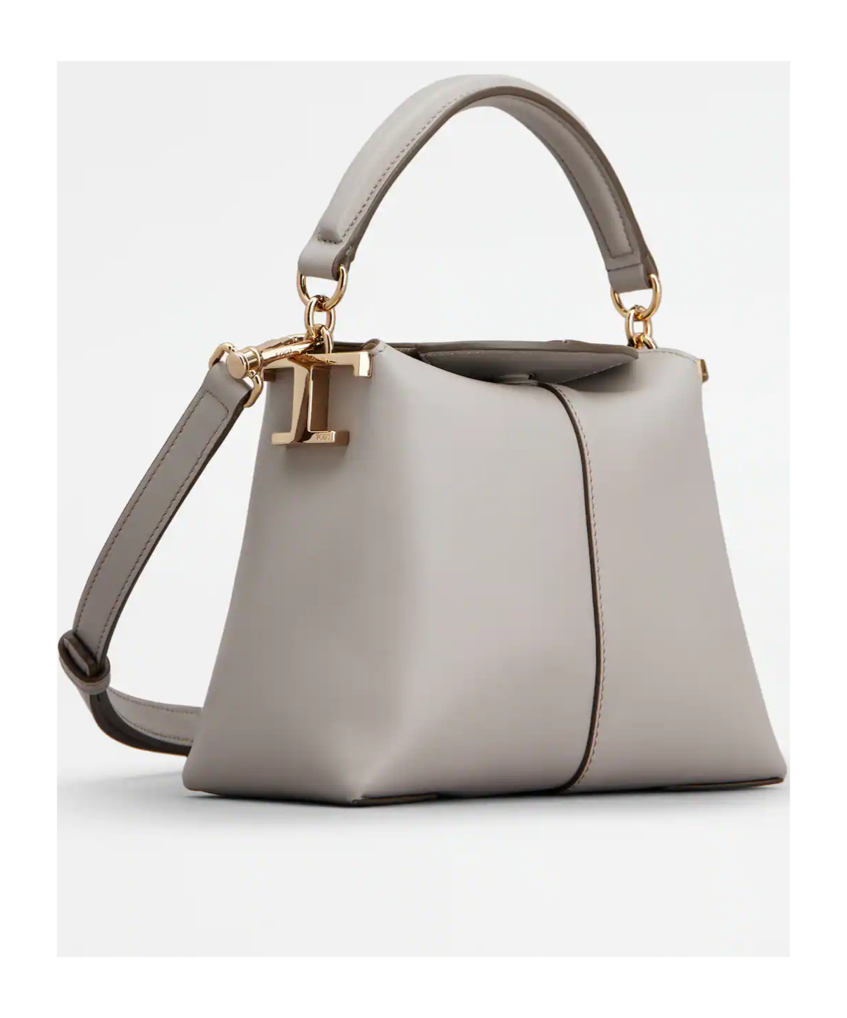 Tod's Super Small T Case Mailman Shoulder Bag In Gray