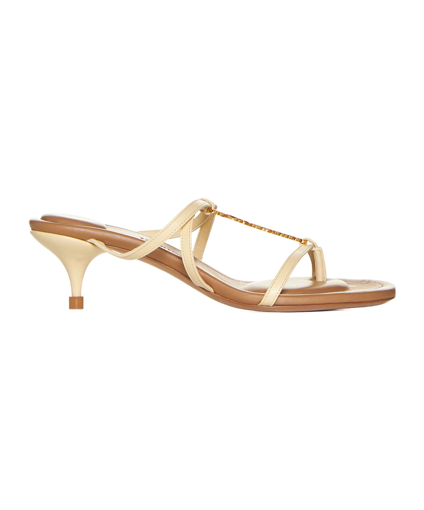 Jacquemus Pralu Leather Sandals In Nude