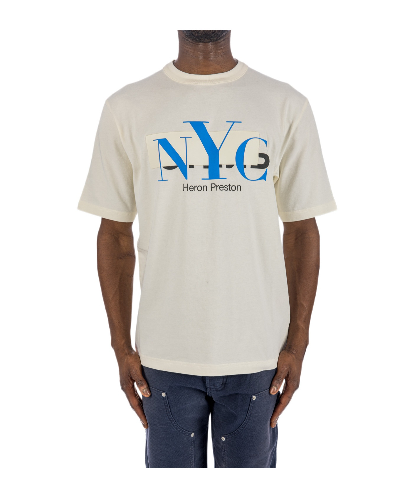 Heron Preston Nyc Censored Crewneck T-shirt In White