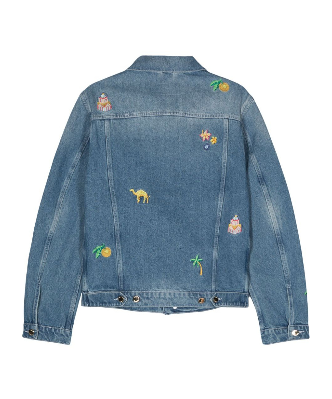 Casablanca Long-sleeved Denim Jacket In Blue