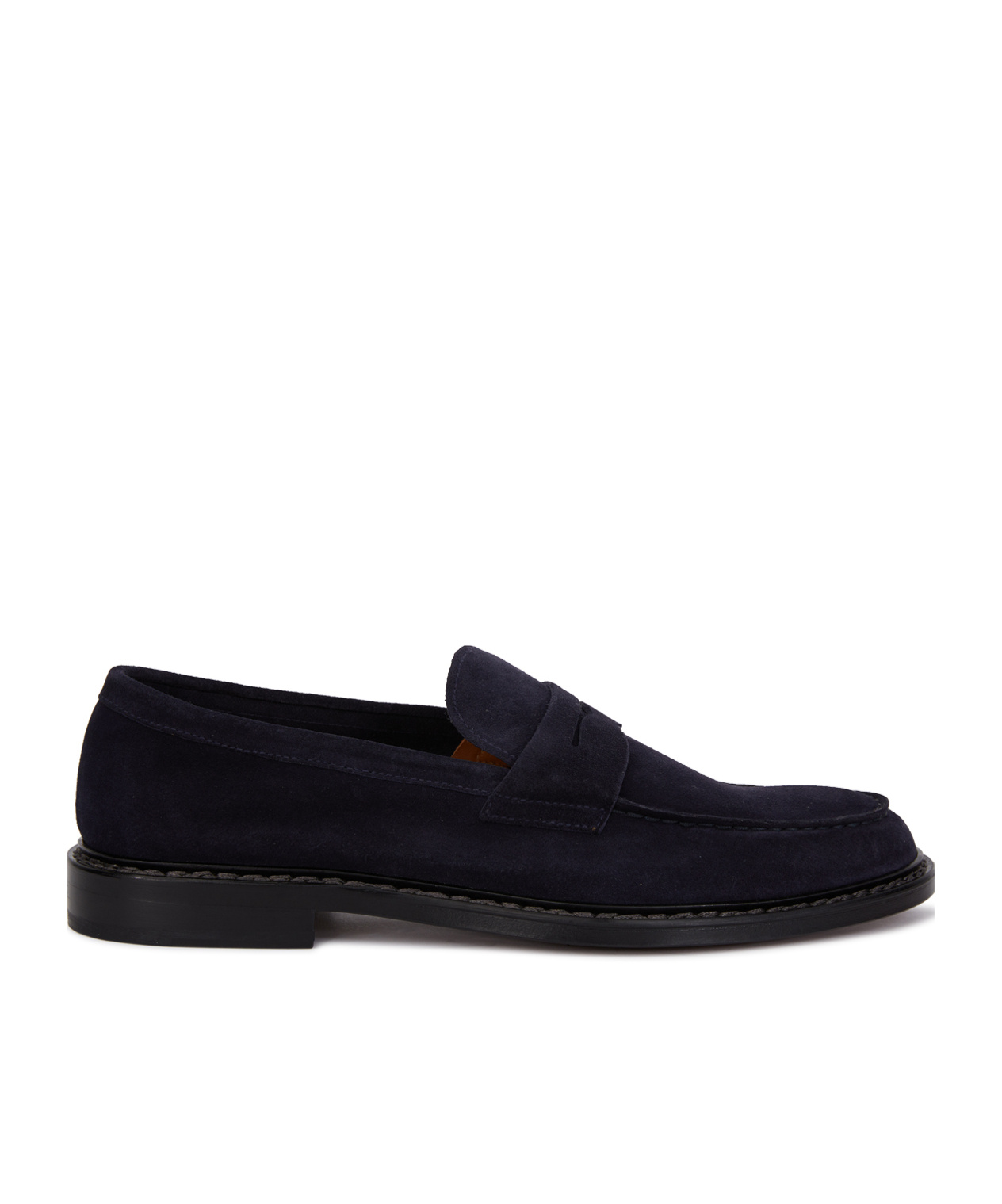 Doucal's Man Loafers Midnight Blue Size 10 Soft Leather In Black