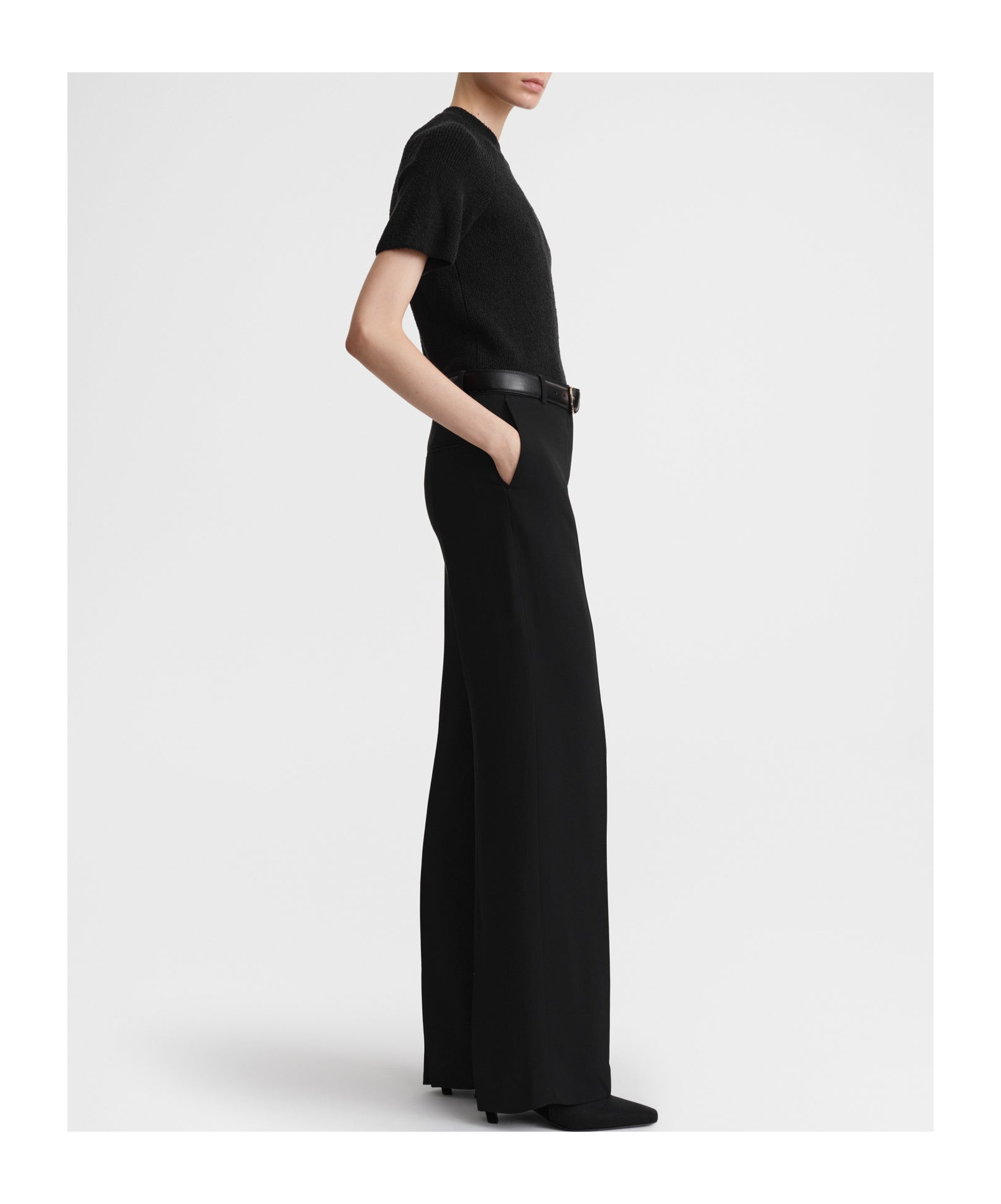 Totême Pressed-crease Straight Trousers In Black