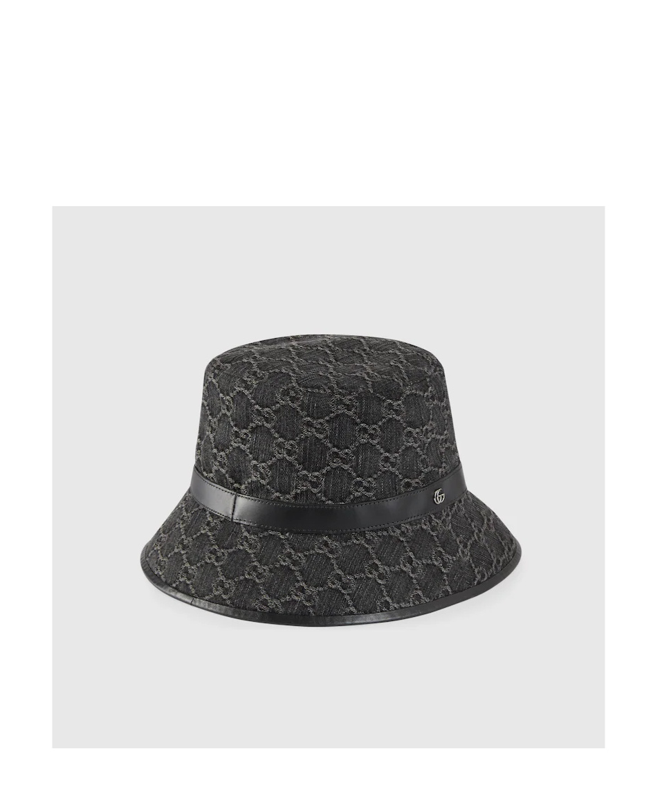 Gucci Gg Monogram Cotton Bucket Hat In Black
