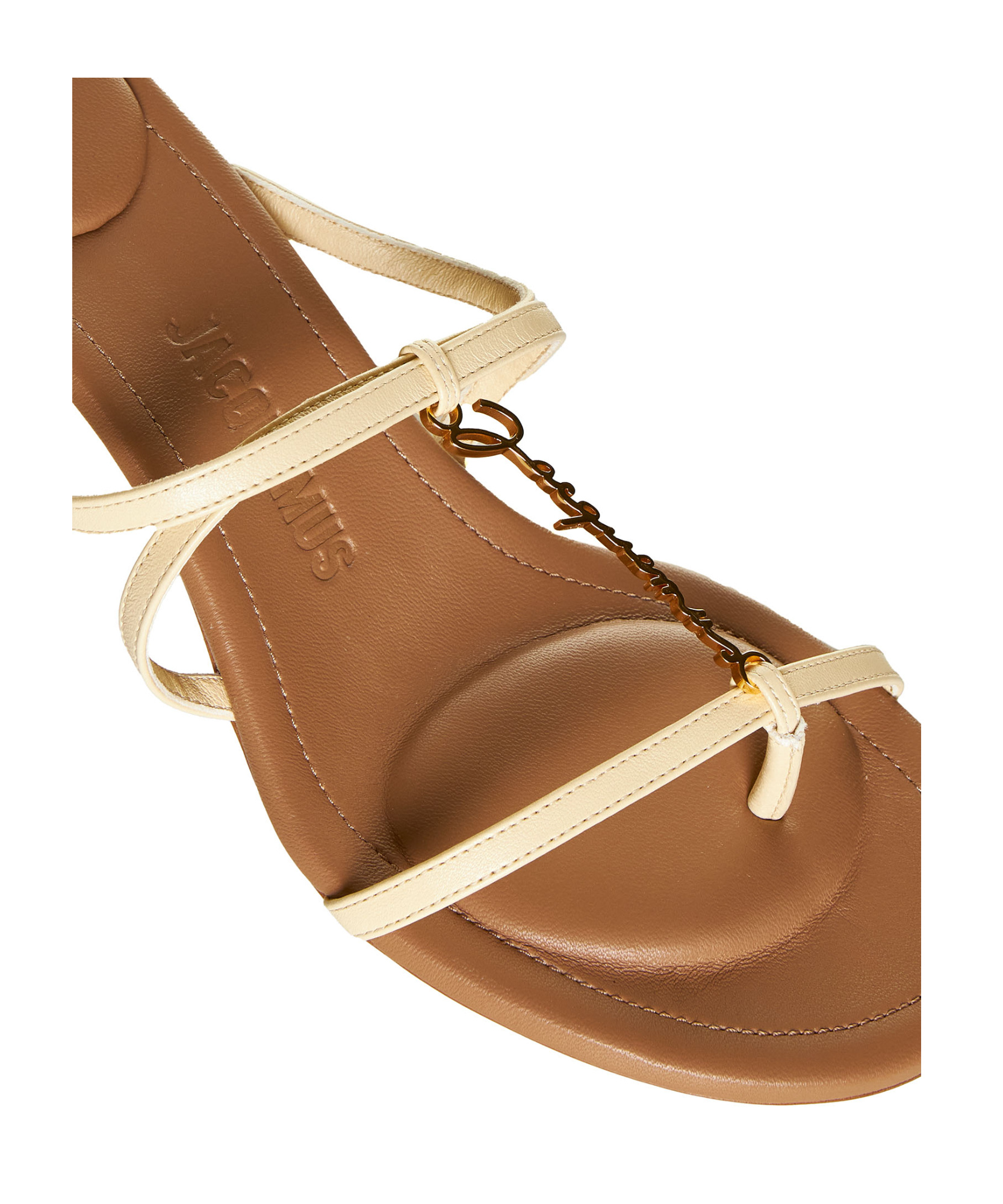 Jacquemus Pralu Leather Sandals In Nude