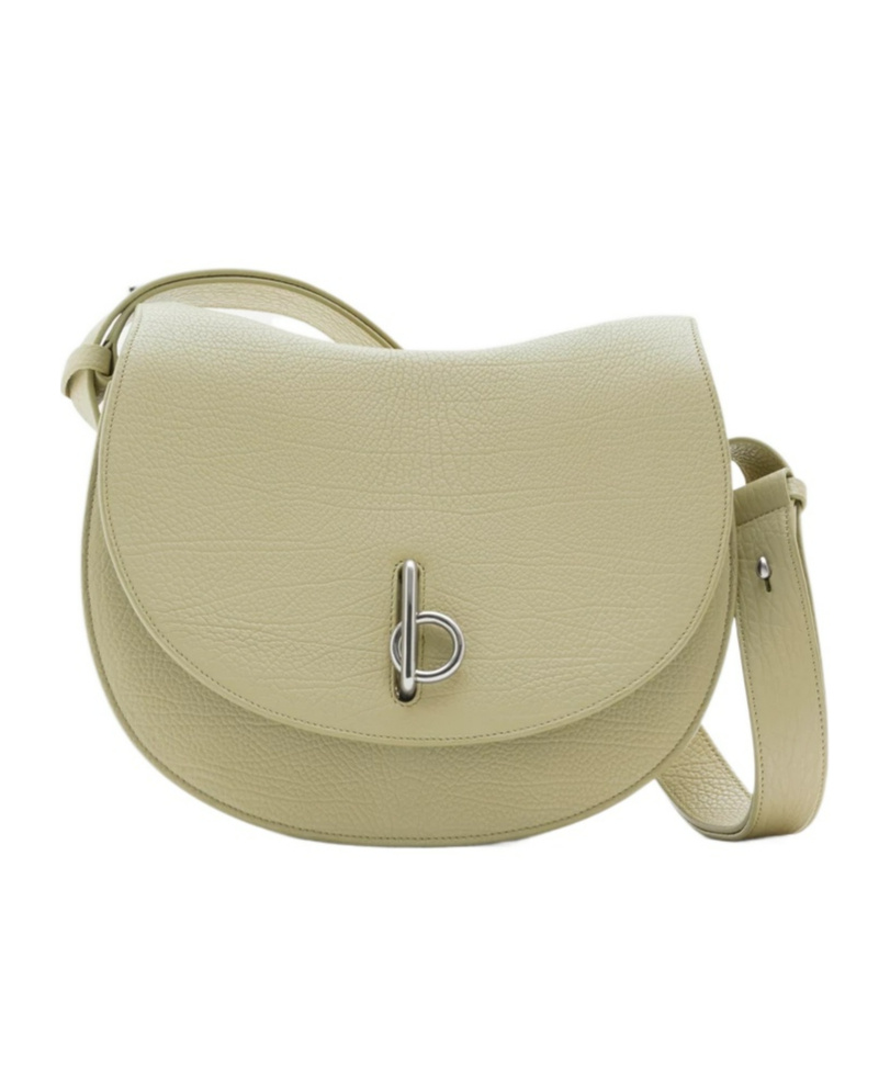 Burberry Medium Rocking Horse Leather Crossbody Bag In Nude