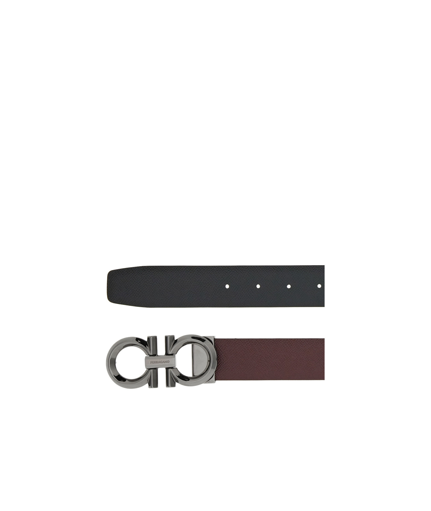 Ferragamo Gancini Reversible Leather Belt In Red