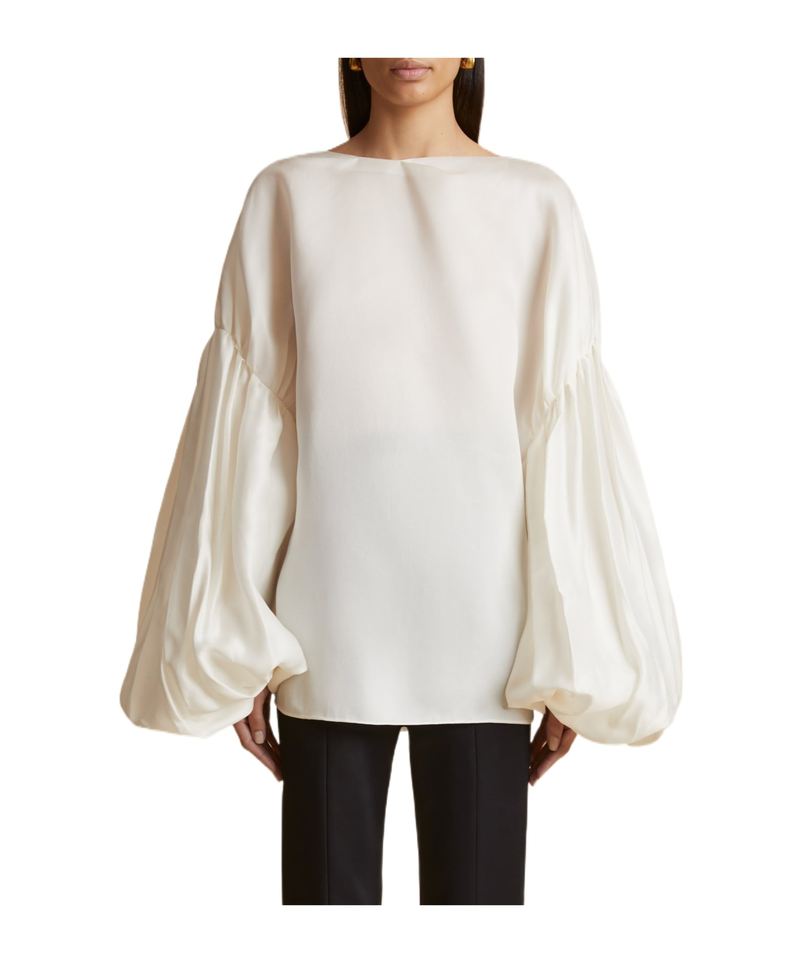 Shop Khaite The Quico Silk Blouse In White