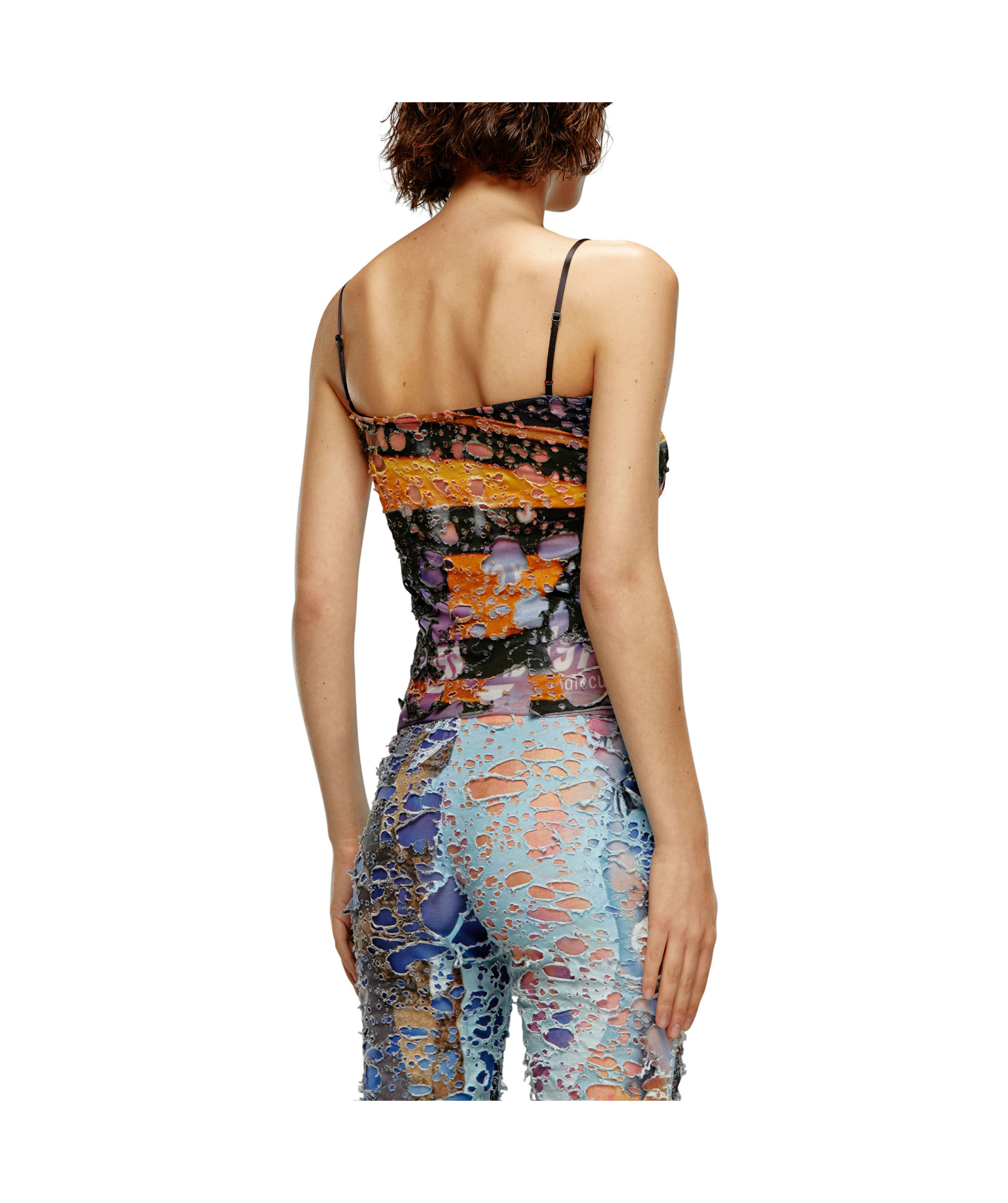 Diesel Deep Black Cotton Top In Multicolor
