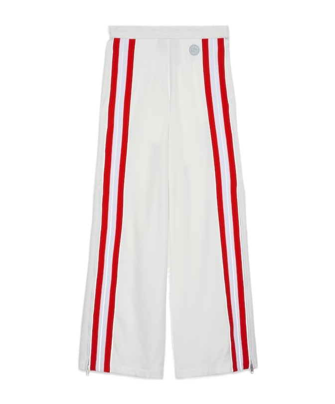 Gucci Polyester Blend Wide Leg Trousers In White