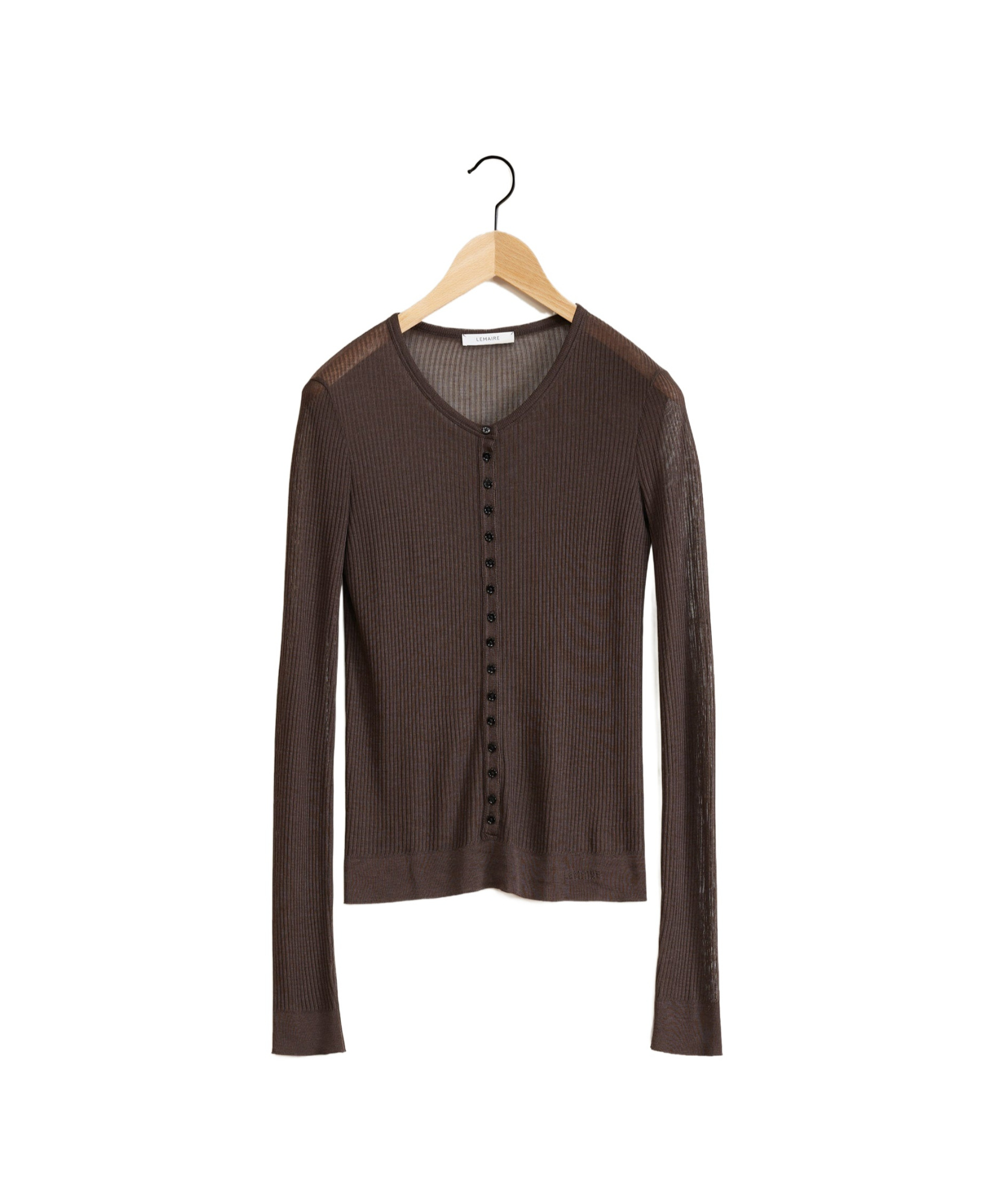 Lemaire Seamless Viscose Blend Ribbed Top In Black
