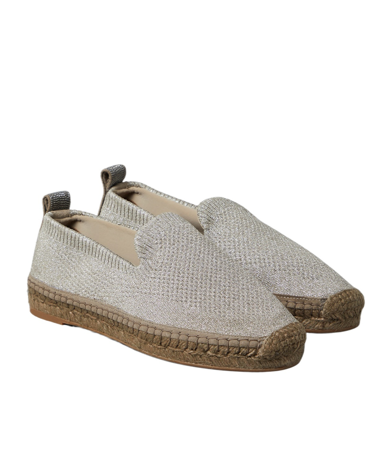 Brunello Cucinelli Monili-trim Slip-on Espadrilles In Nude