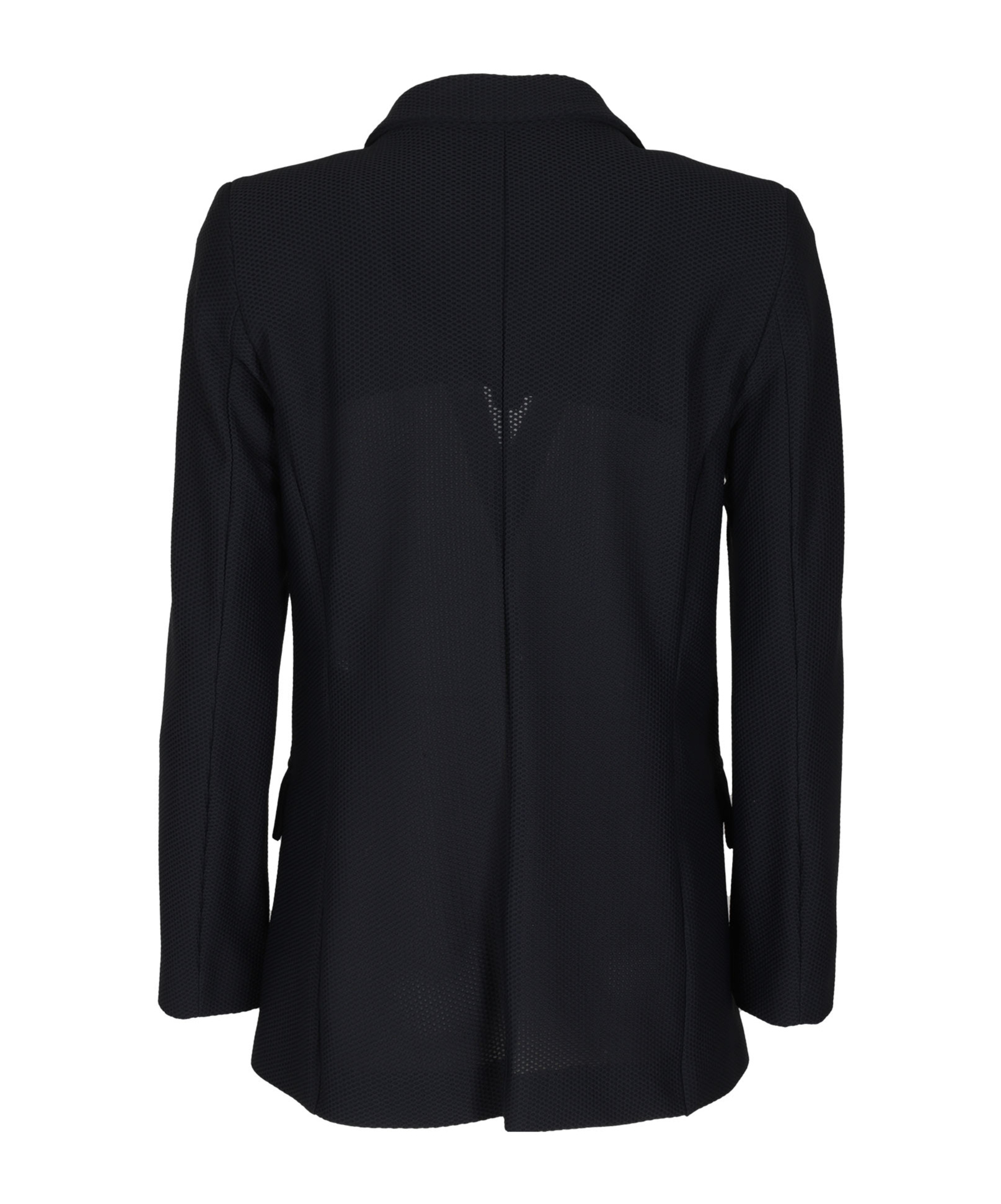 Seventy Black Double-breasted Flap Pockets Polyester-blend Jacket In Black