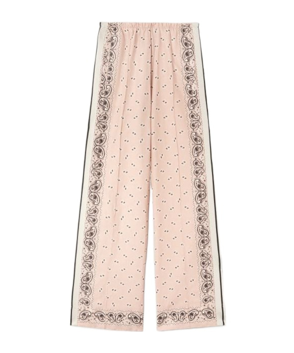 Shop Palm Angels Paisley-printed Side Stripe Detailed Trousers In Nude