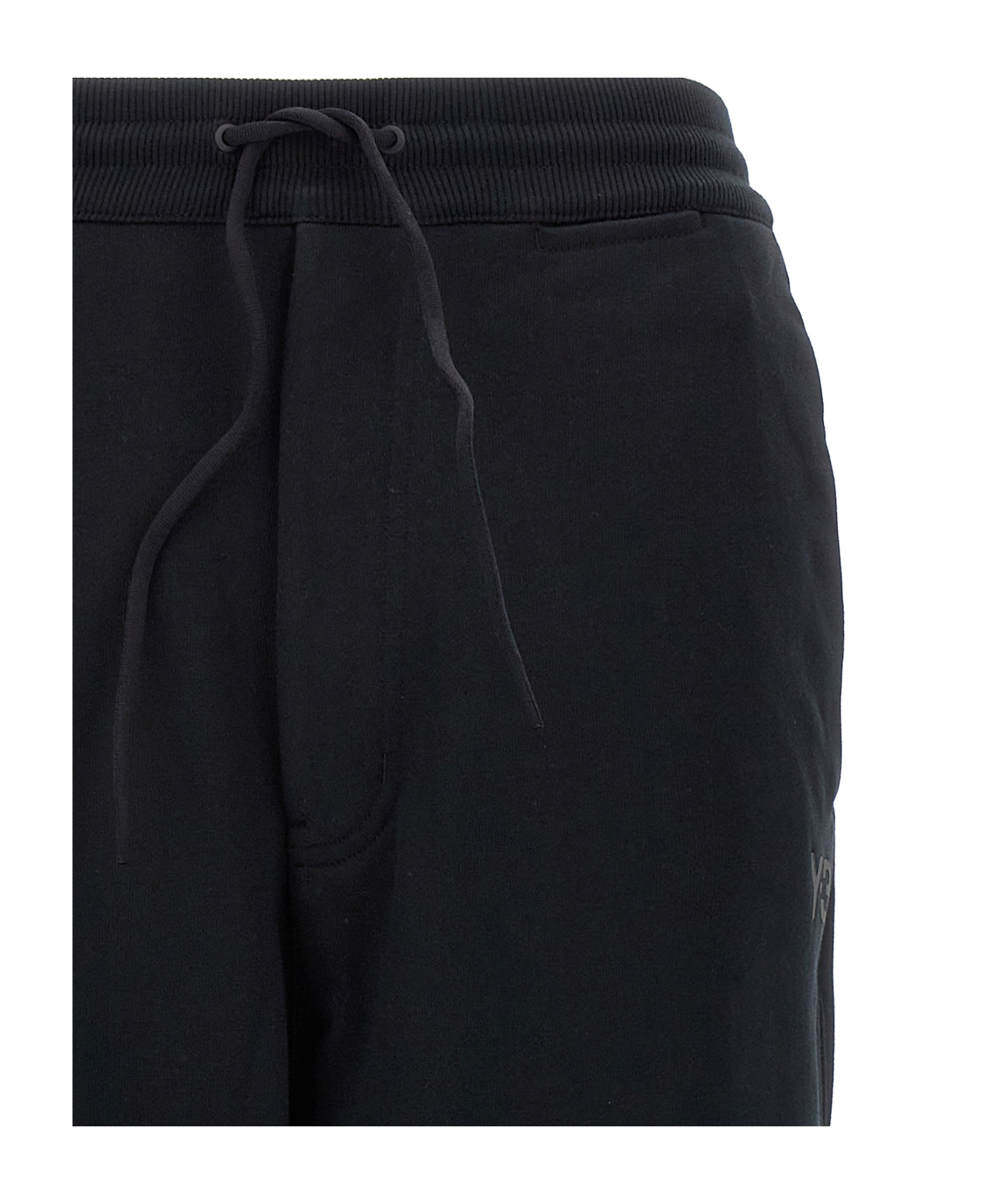 Y-3 Logo-printed Jersey Trousers In Black