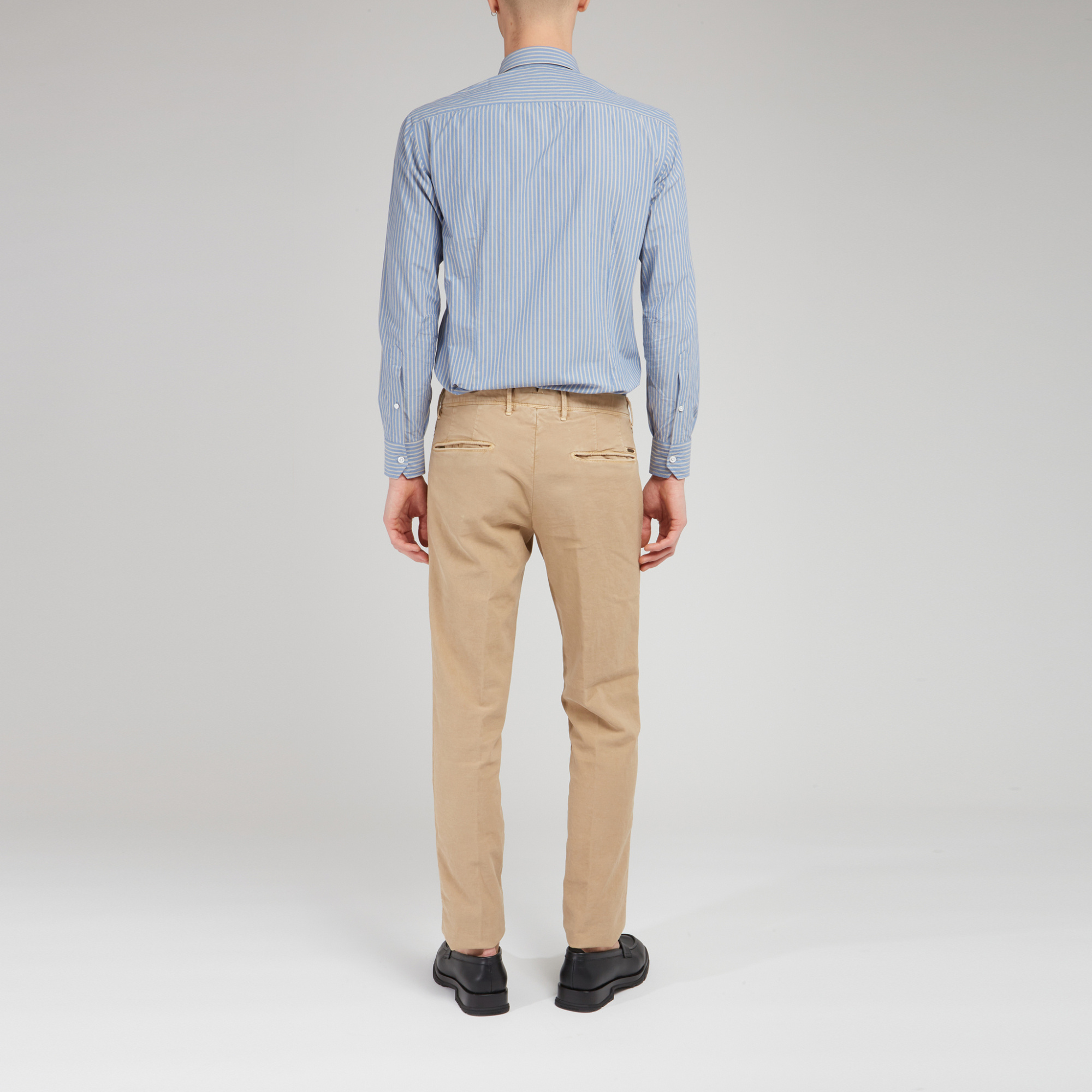 Salvatore Piccolo Striped Long-sleeved Shirt In Blue