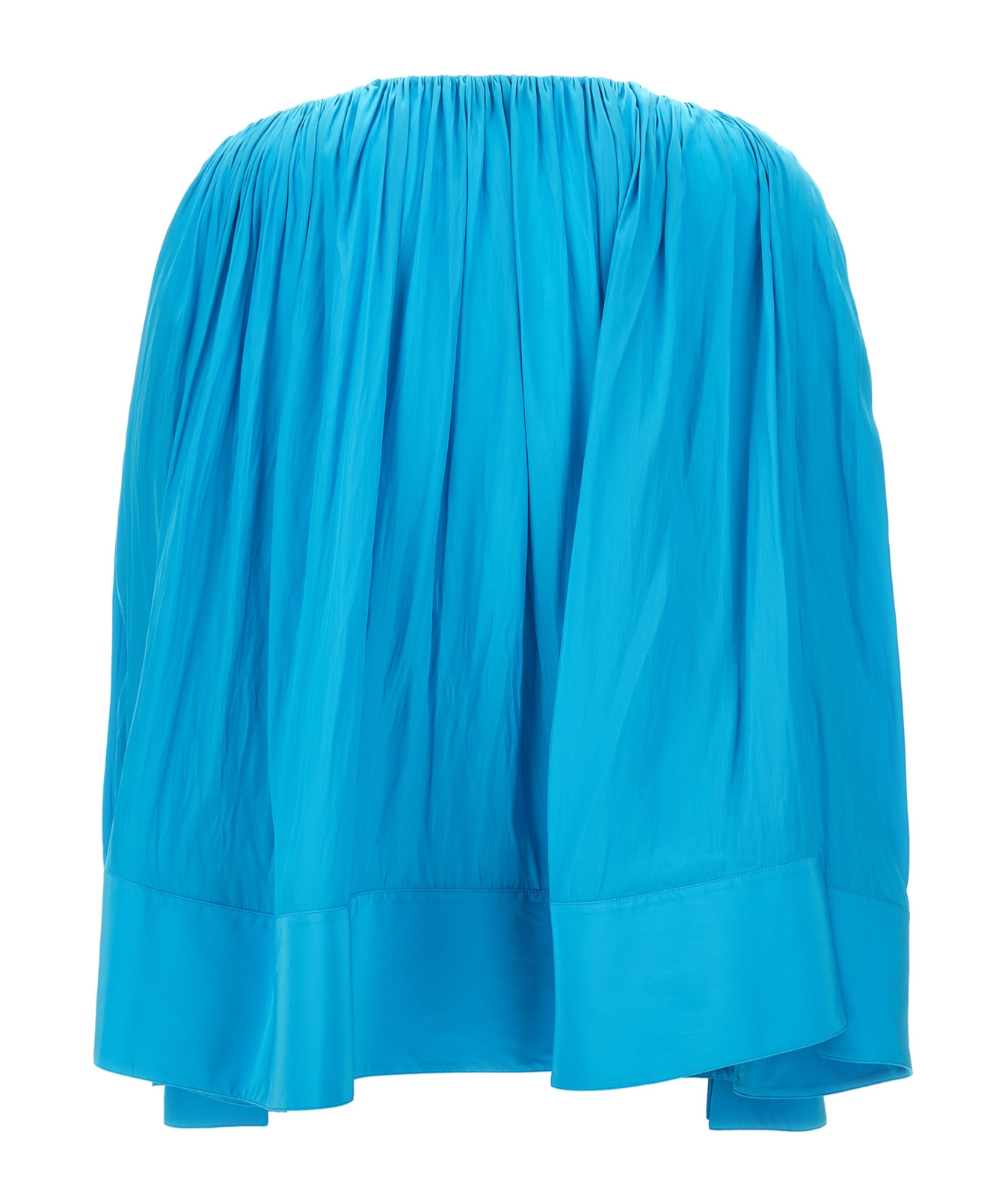 Shop Lanvin Pleated Drop-shoulder Kaftan In Blue