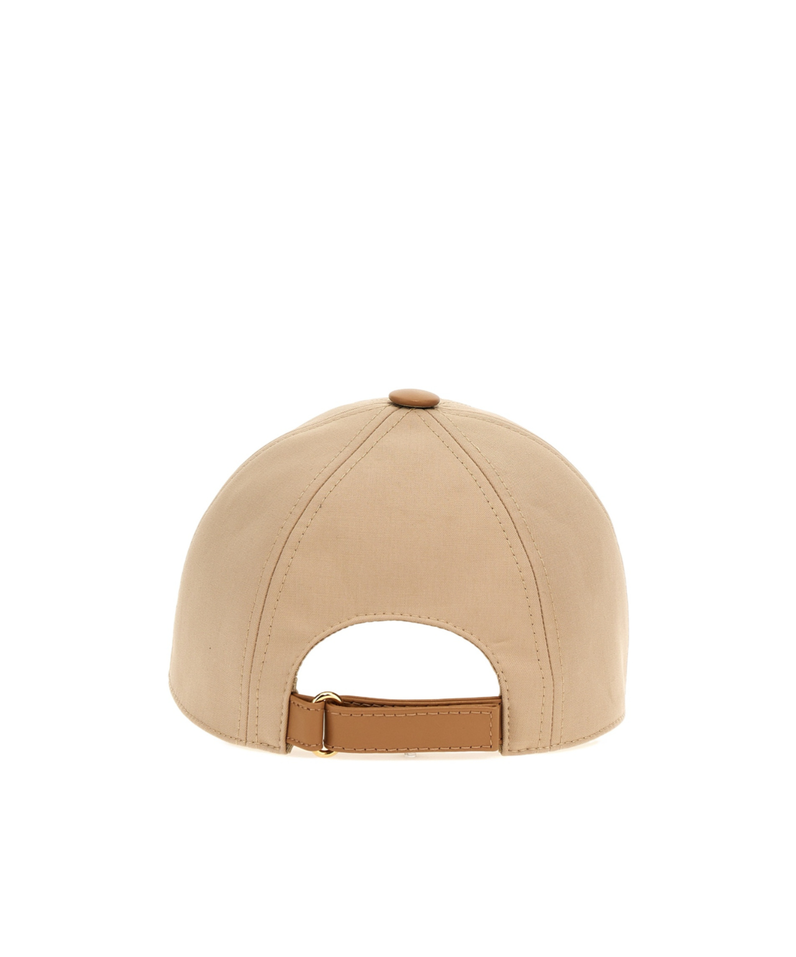 Max Mara Cotton Libero Baseball Cap With Curved Brim In Nude