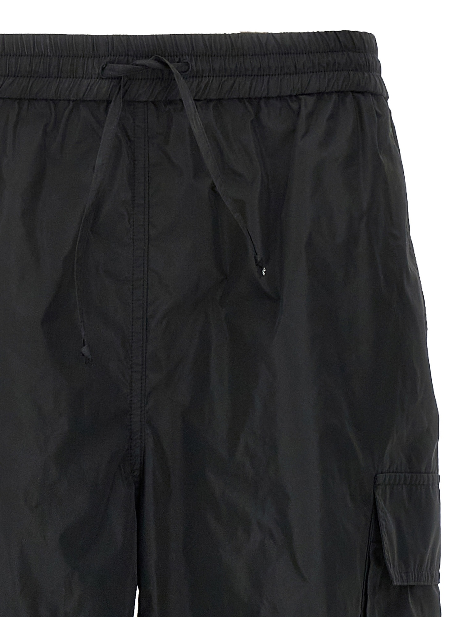 Msgm Cargo-pockets Crepe Trousers In Black
