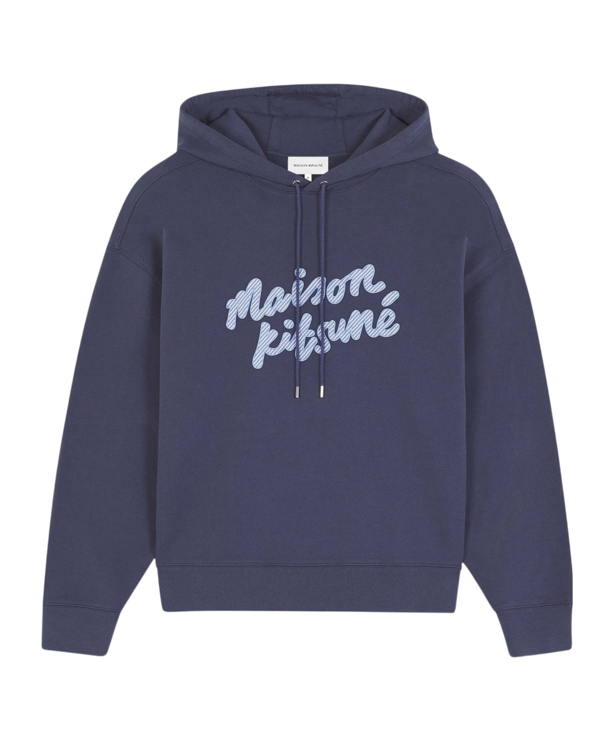 Maison Kitsuné Maison Kitsune Handwriting Oversize Hoodie In Blue