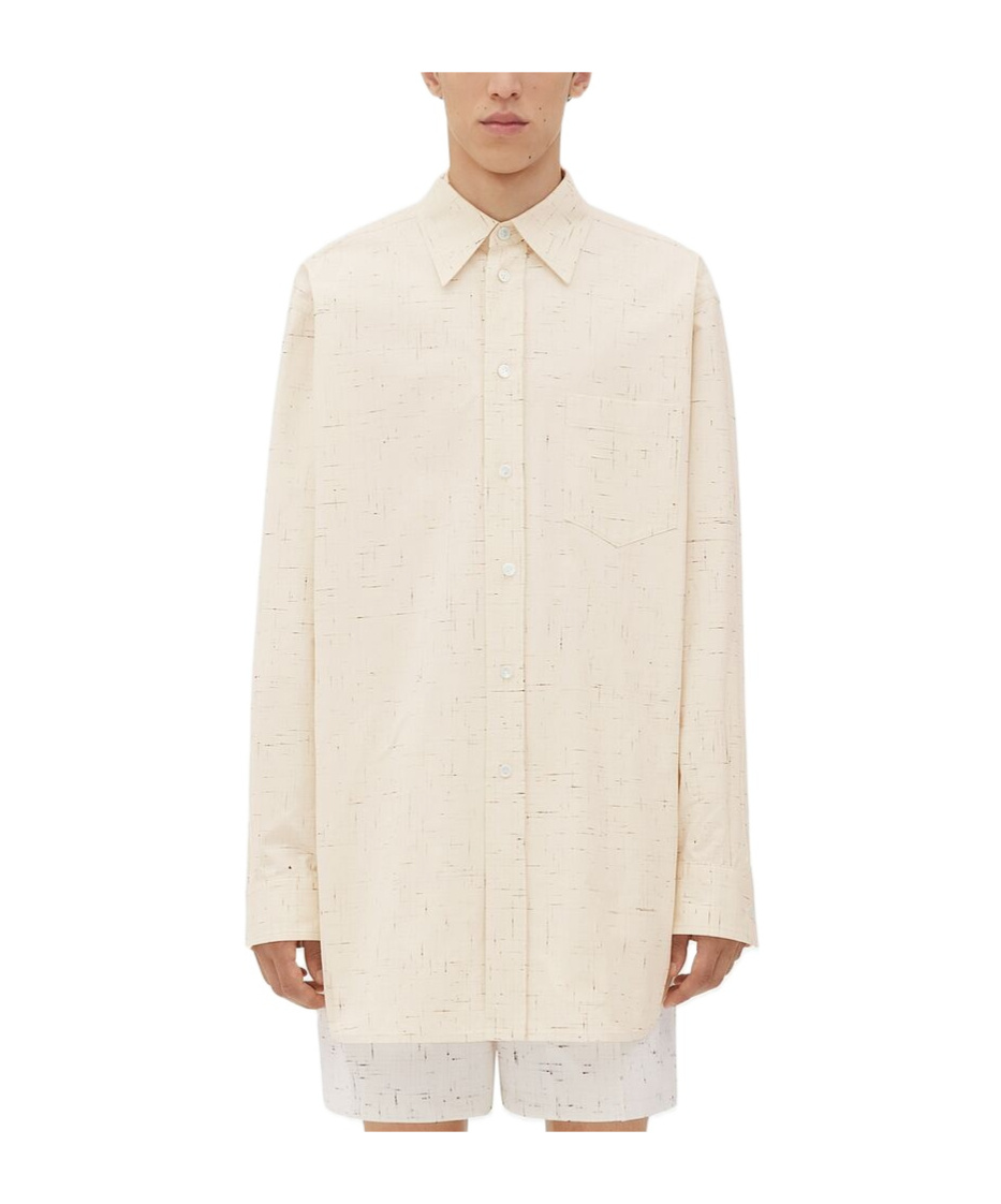 Bottega Veneta Long-sleeved Lapel Shirt In White