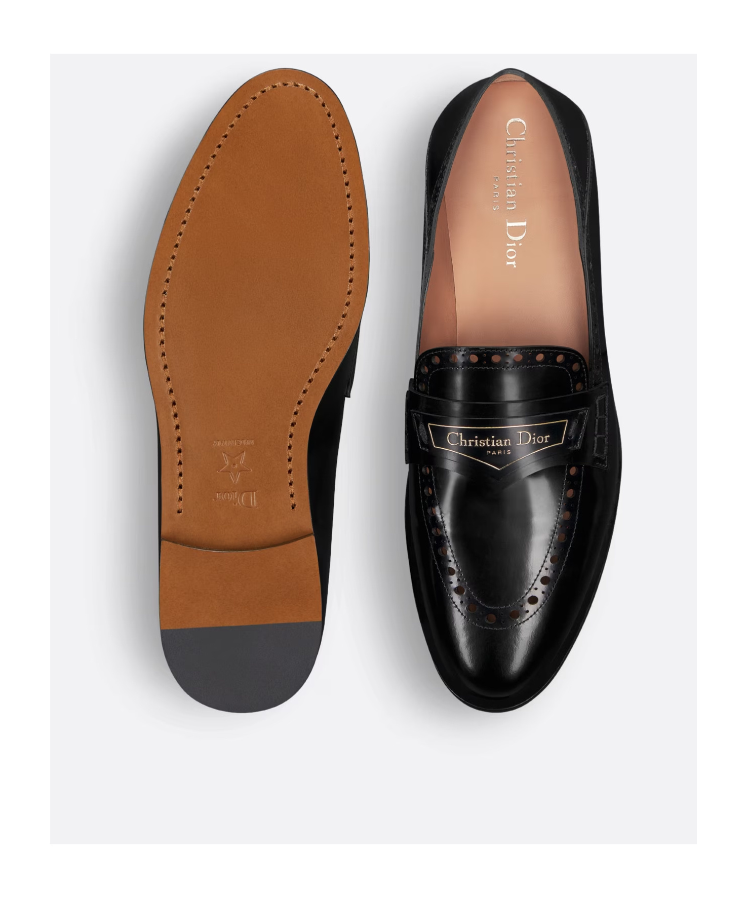Dior Classic Black Calfskin Loafers For Women In Black