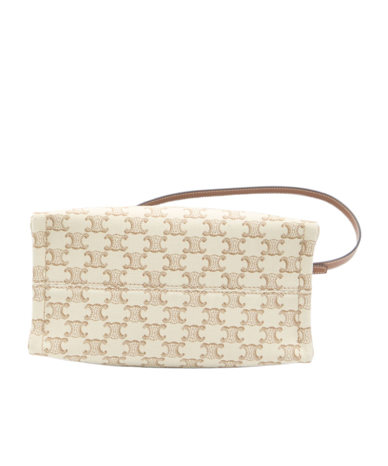 Celine Double Handle Trumpet Shoulder Bag In Nude