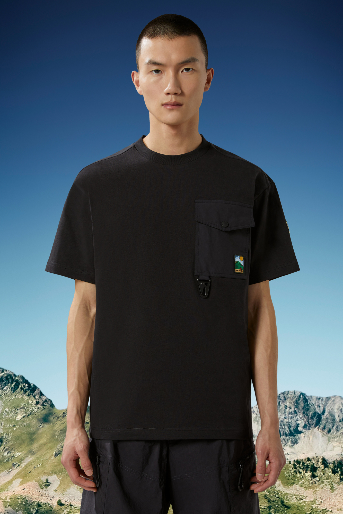 Moncler Logo-patch Cotton T-shirt In Black