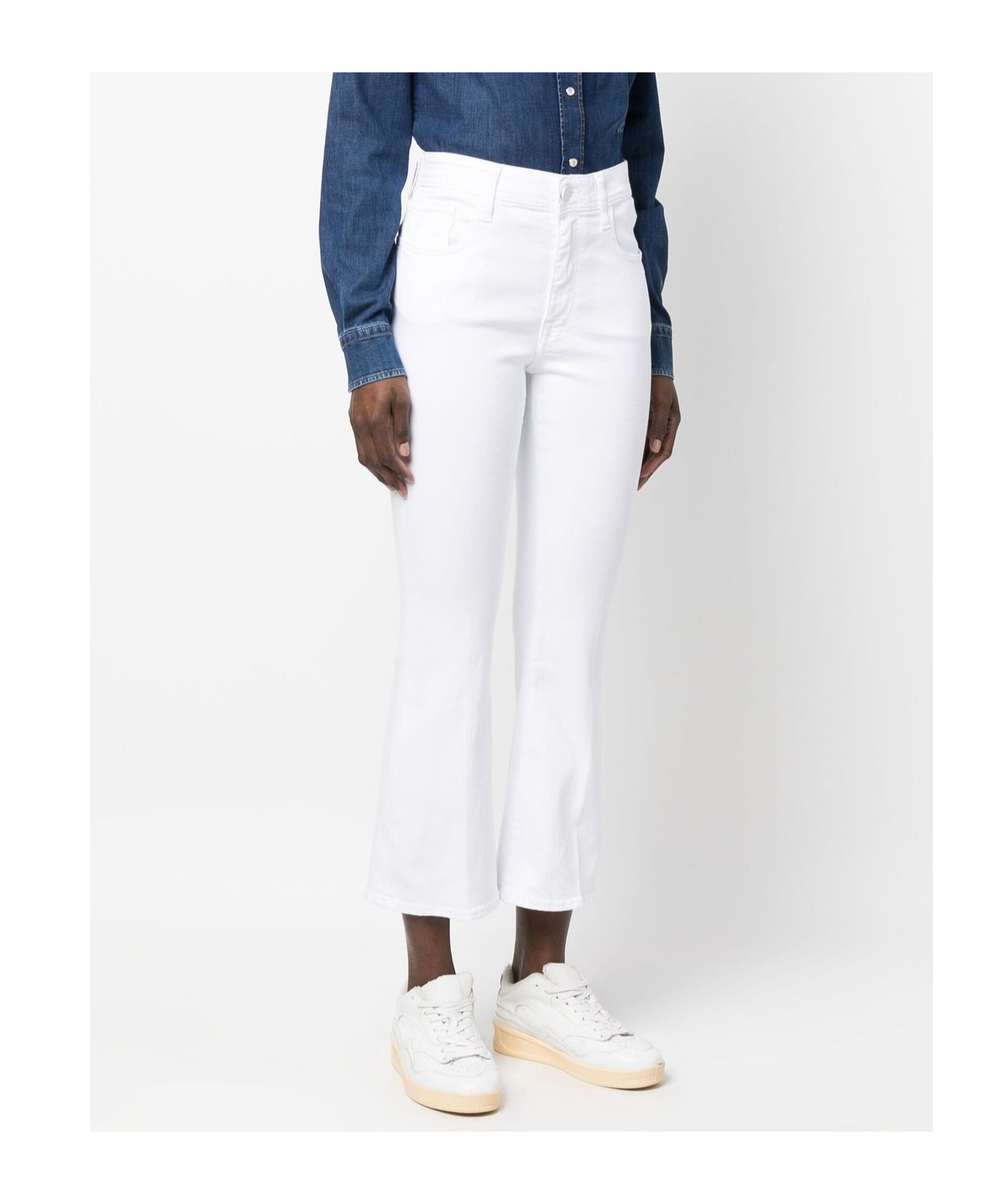 Jacob Cohen Flared Cropped-leg Jeans In White