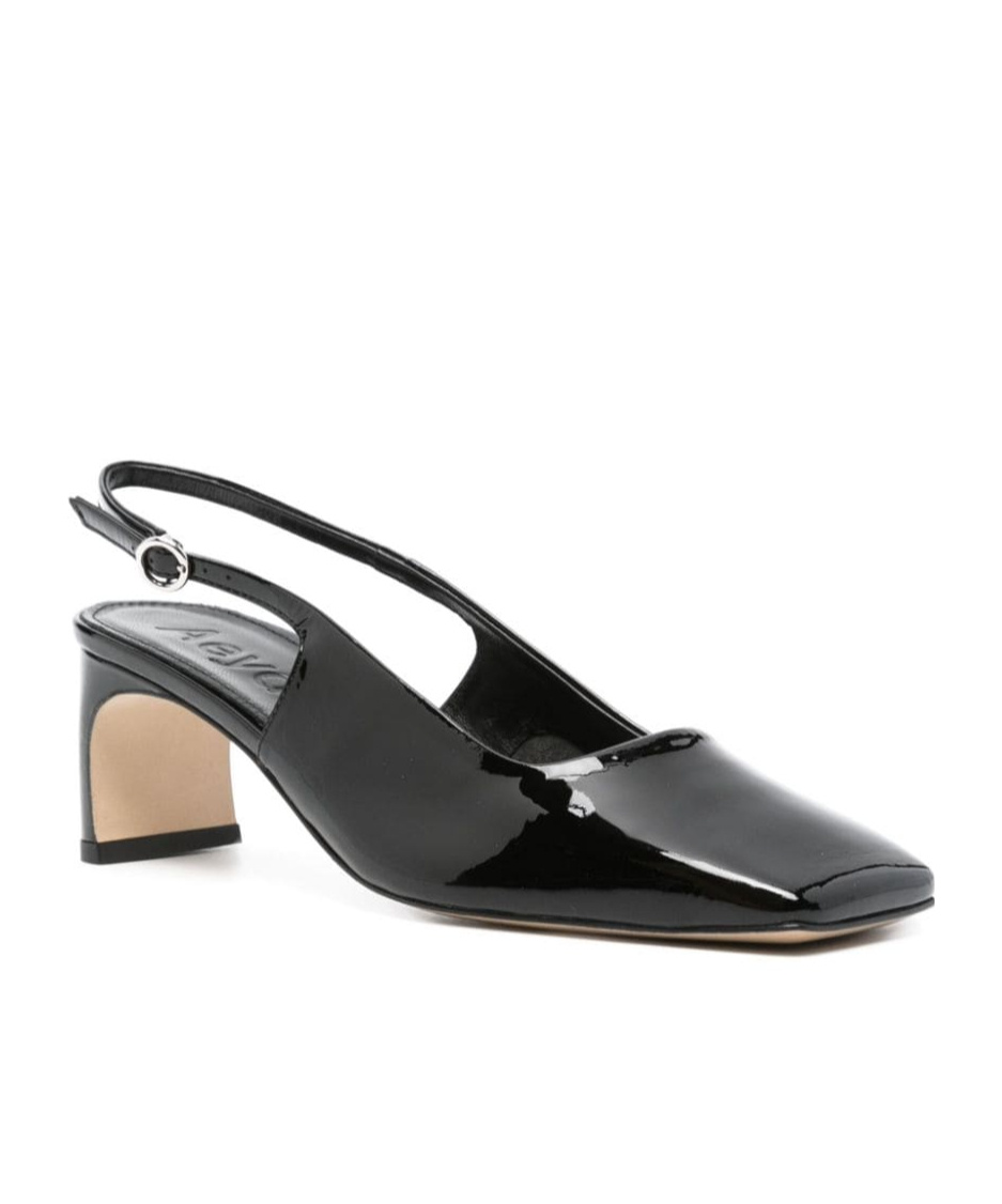 Aeyde Eliza Slingback Hallow-heeled Sandals In Black