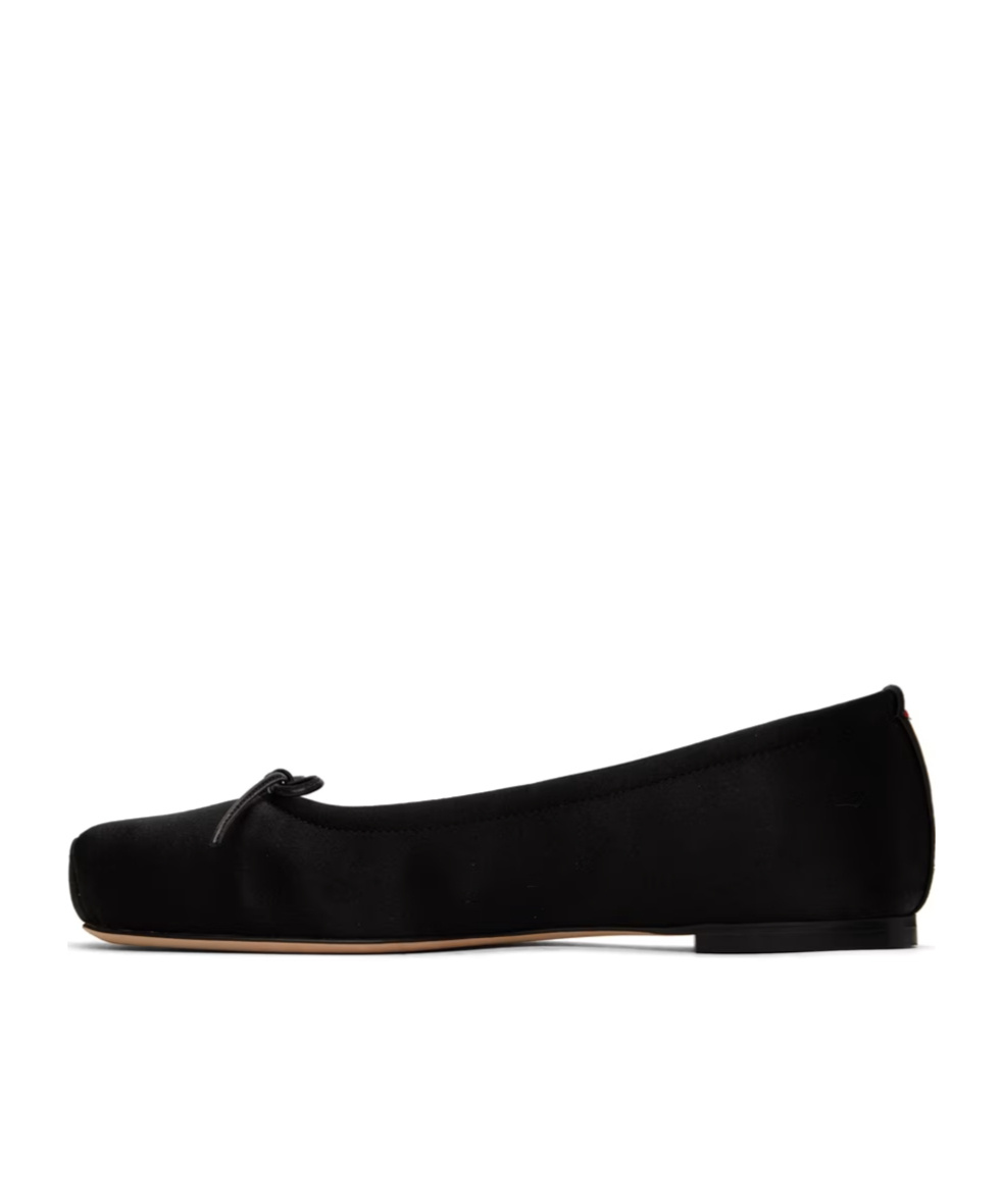 Aeyde 5mm Gabriella Satin Flats In Black