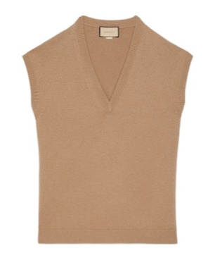 Gucci Open-back Cashmere Top In Brown