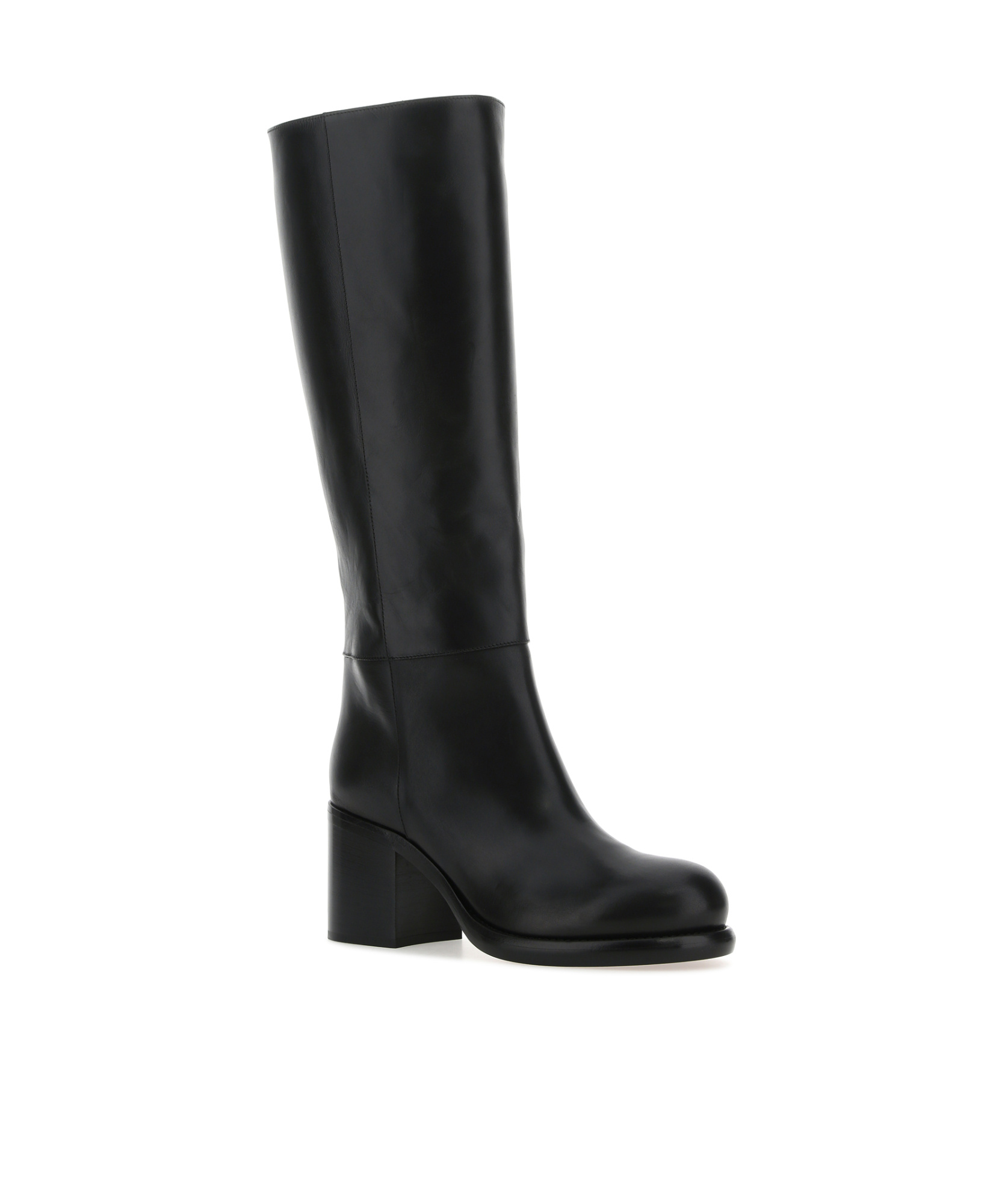 Alaïa Round Head Thick Heeled Boots In Black