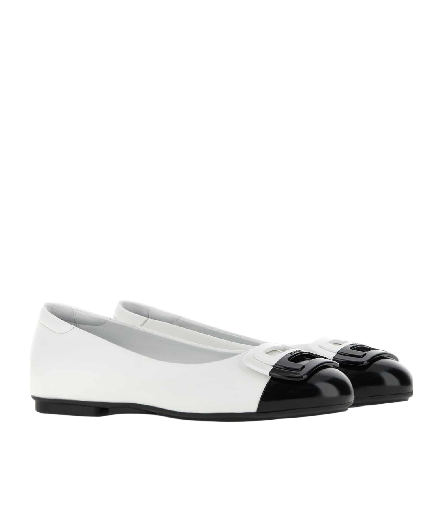 Hogan Placca Bicolor Ballerinas In White