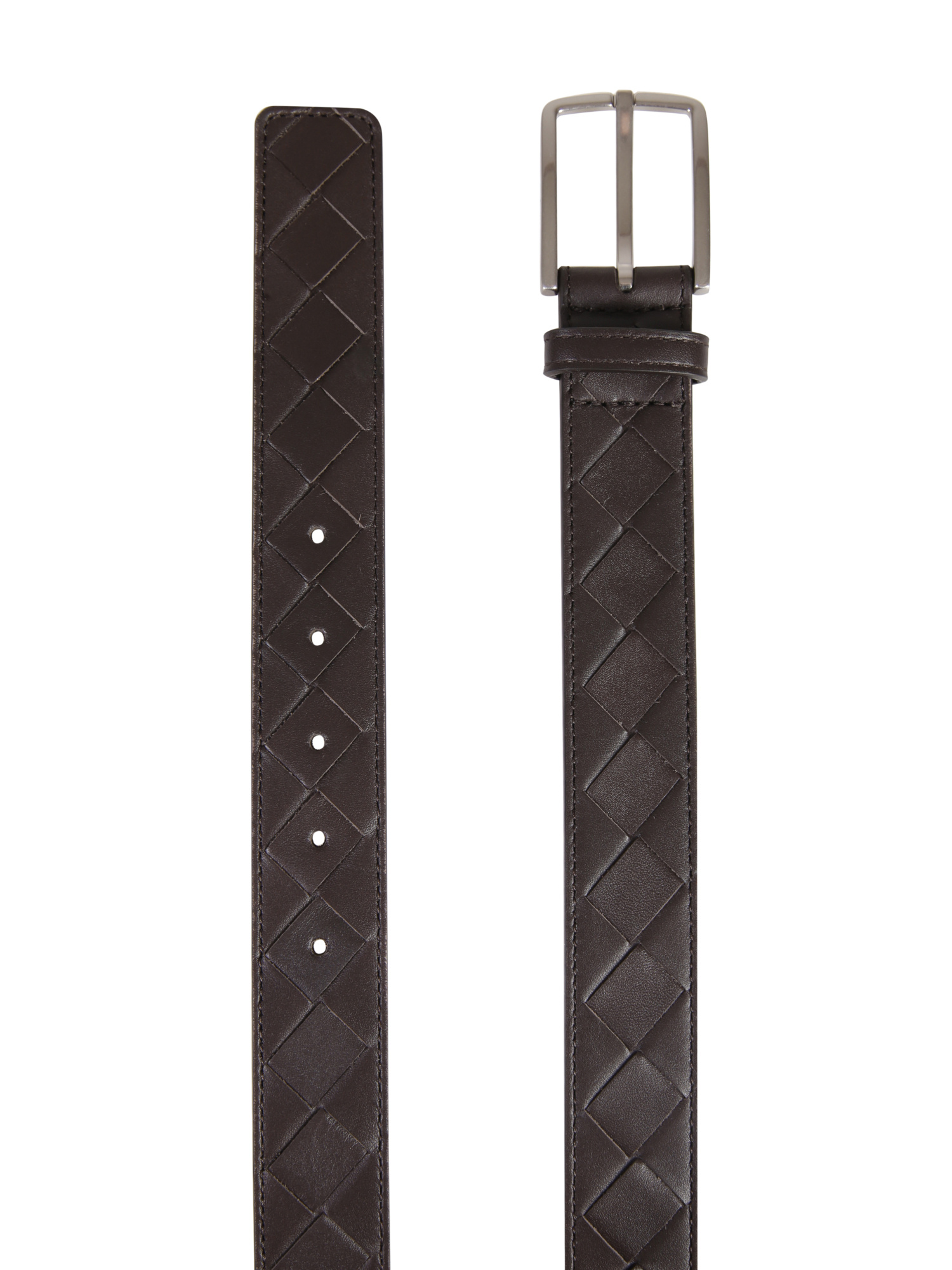 Bottega Veneta Intrecciato Woven Belt In Black